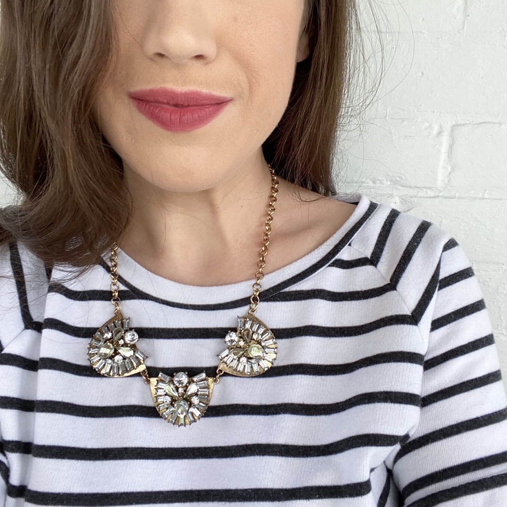 "Tenley" Necklace || Clear Crystal Statement - Picture 9 of 13